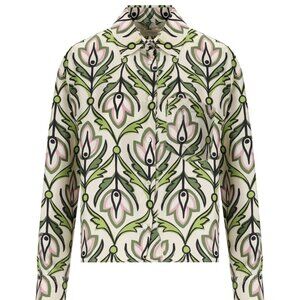 Weekend Max Mara Silk Twill Blouse Button Front Women's Size Large